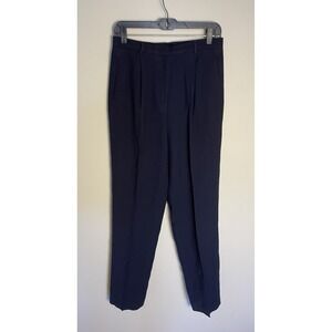 VTG Lauren Ralph Lauren Navy Blue Pleated Wool Dress Pants. Size 6-8. Lined.